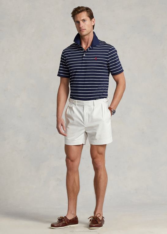 raffineret marineblå/hvid Mænd Ralph Lauren klassisk pasform ydeevne poloshirt Z426B682
