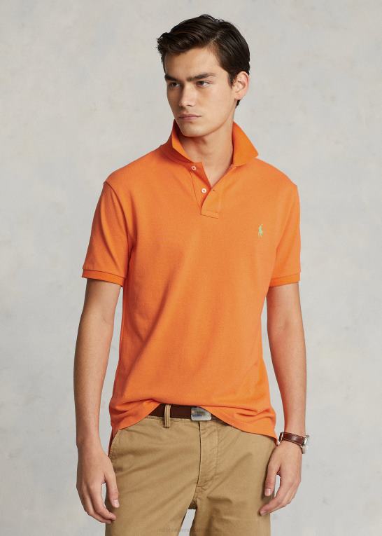 resort orange Mænd Ralph Lauren slim fit mesh poloshirt Z426B8358