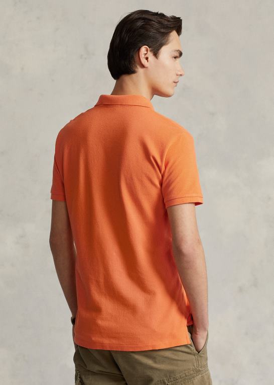 resort orange Mænd Ralph Lauren stor pony mesh poloshirt - alle passer Z426B564