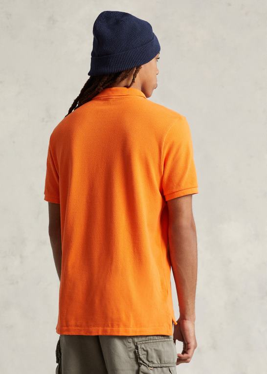 resort orange/lyseblå Mænd Ralph Lauren slim fit mesh poloshirt Z426B8359