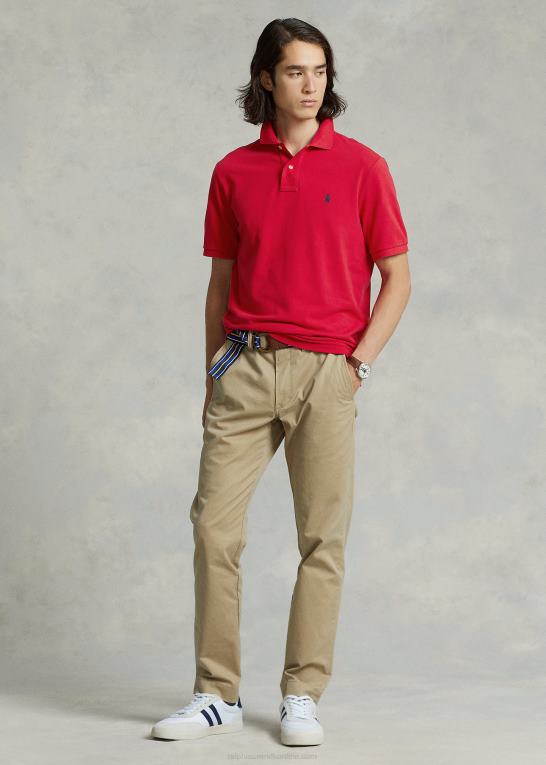 rl2000 rød Mænd Ralph Lauren slim fit mesh casual/working poloshirt Z426B39