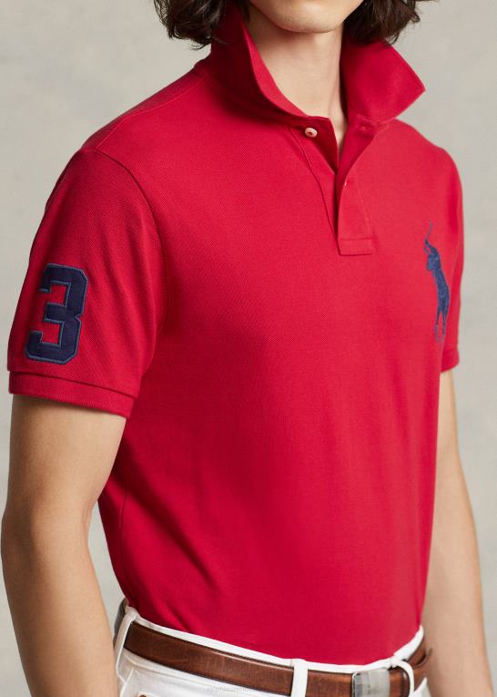 rl 2000 rød Mænd Ralph Lauren brugerdefineret slank pasform stor pony mesh poloshirt Z426B848