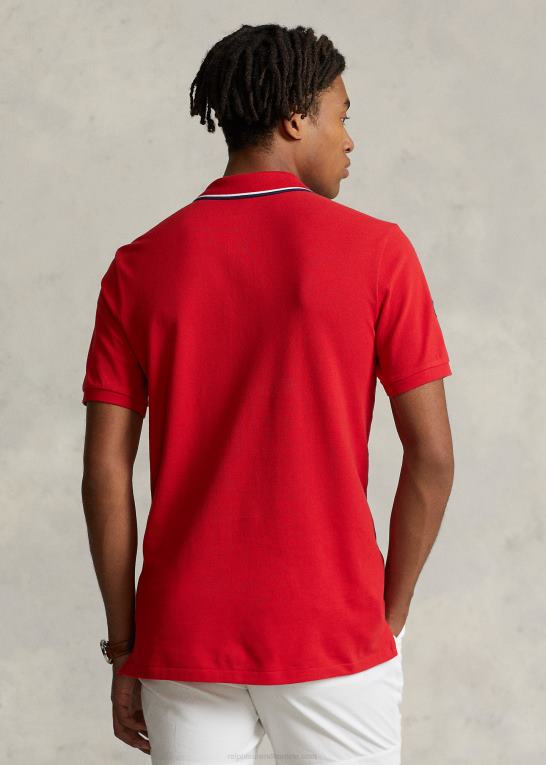 rl 2000 rød Mænd Ralph Lauren klassisk pasform trippel-pony mesh poloshirt Z426B661