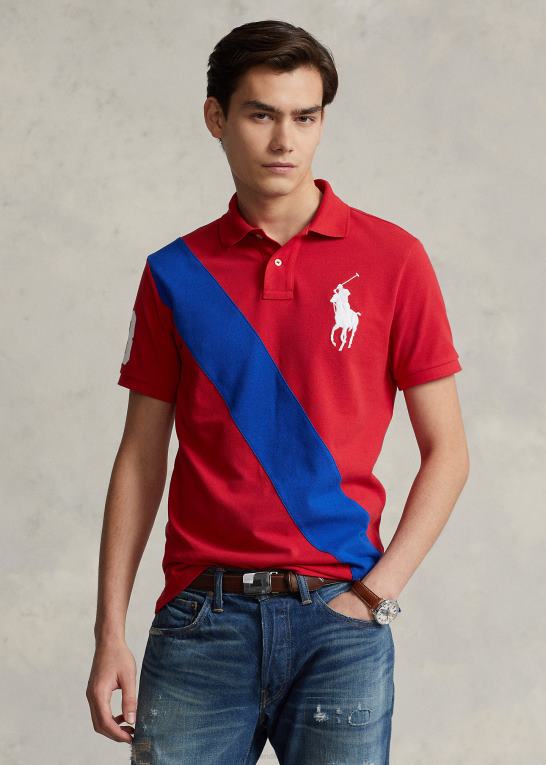 rl 2000 rød/safir stjerne Mænd Ralph Lauren stor pony mesh poloshirt - alle passer Z426B546