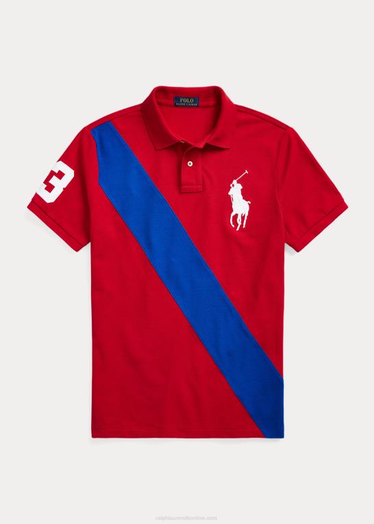 rl 2000 rød/safir stjerne Mænd Ralph Lauren stor pony mesh poloshirt - alle passer Z426B546
