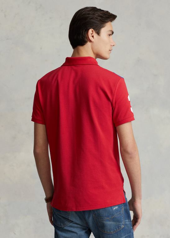 rl 2000 rød/safir stjerne Mænd Ralph Lauren stor pony mesh poloshirt - alle passer Z426B546