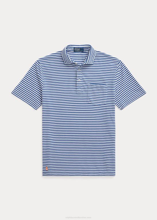 royal navy/hvid Mænd Ralph Lauren klassisk pasform fjervægt polo i mesh Z426B700
