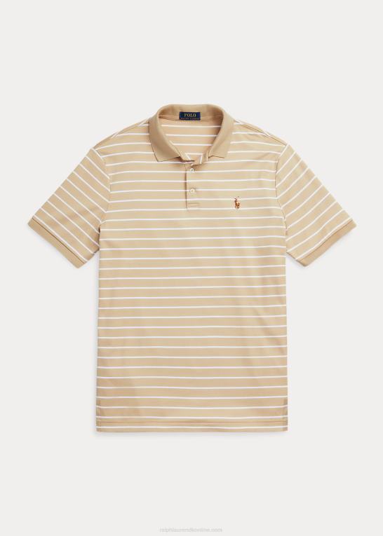 sandklit/hvid Mænd Ralph Lauren klassisk pasform blød bomulds poloshirt Z426B142