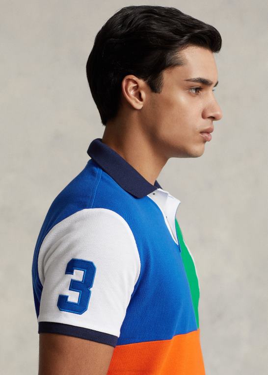 sejlende orange multi Mænd Ralph Lauren stor pony mesh poloshirt - alle passer Z426B8541