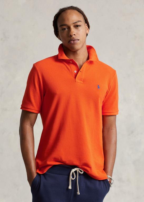 sejler orange/kongelig Mænd Ralph Lauren slim fit mesh poloshirt Z426B8360
