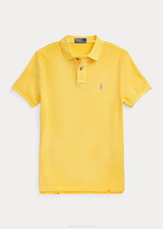 signal gult Mænd Ralph Lauren poloshirt i klassisk pasform i mesh Z426B1095