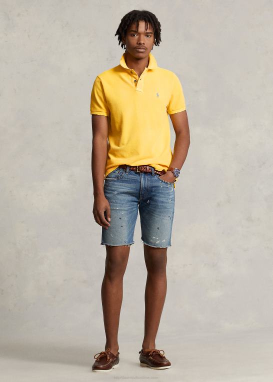 signal gult Mænd Ralph Lauren poloshirt i klassisk pasform i mesh Z426B1095