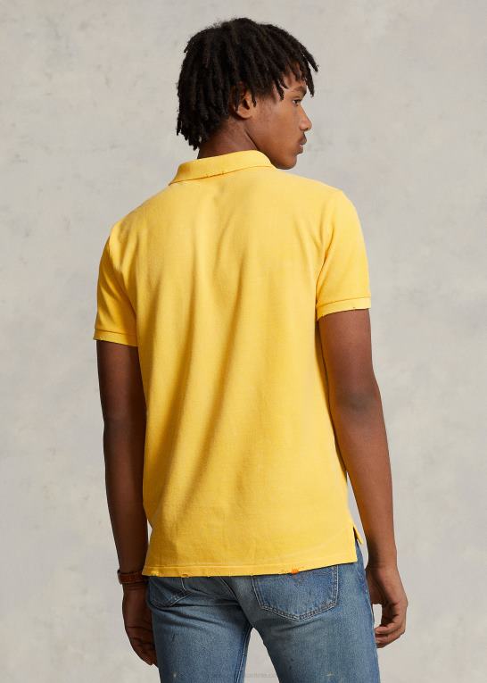 signal gult Mænd Ralph Lauren poloshirt i klassisk pasform i mesh Z426B1095