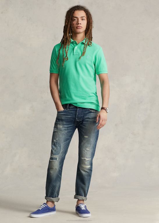 solnedgang grøn Mænd Ralph Lauren slim fit mesh behagelig poloshirt Z426B20