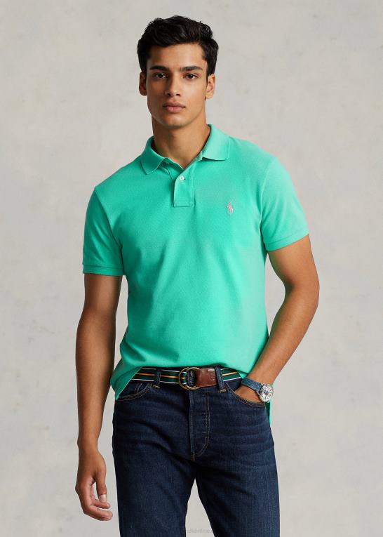 solnedgang grøn/pink Mænd Ralph Lauren slim fit mesh behagelig poloshirt Z426B21