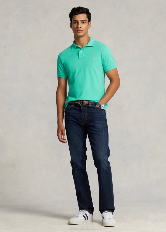 solnedgang grøn/pink Mænd Ralph Lauren slim fit mesh behagelig poloshirt Z426B21