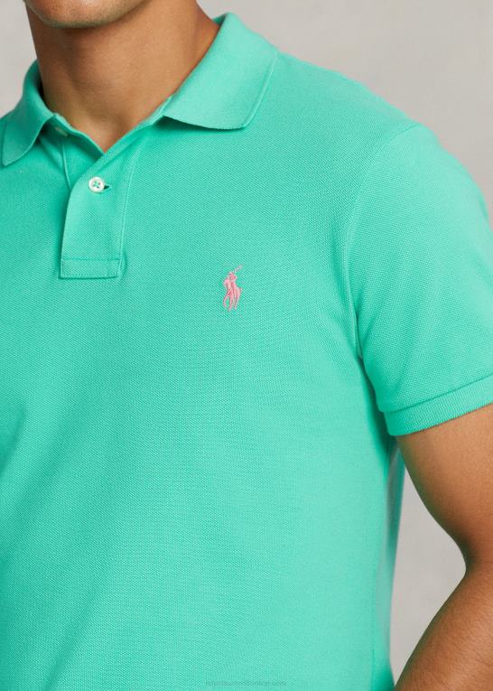 solnedgang grøn/pink Mænd Ralph Lauren slim fit mesh behagelig poloshirt Z426B21