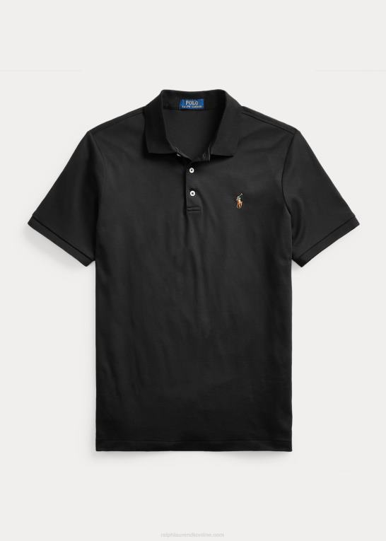 sort Mænd Ralph Lauren blød bomulds poloshirt - alle passer Z426B195