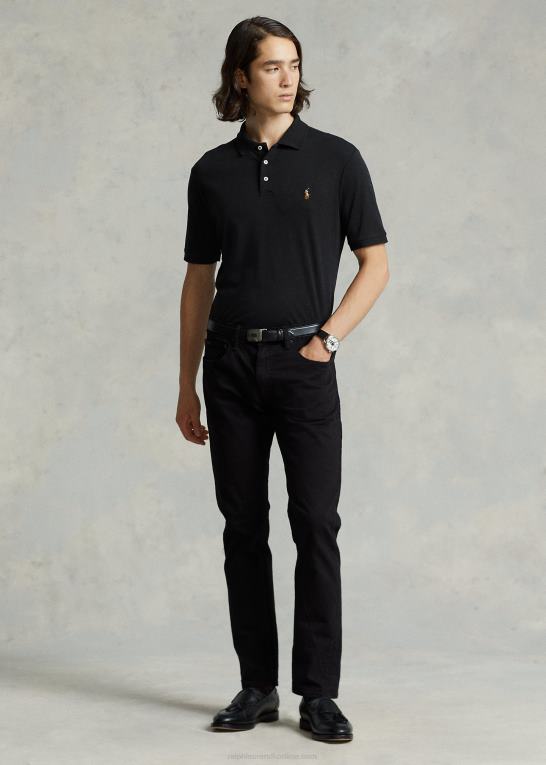 sort Mænd Ralph Lauren blød bomulds poloshirt - alle passer Z426B195