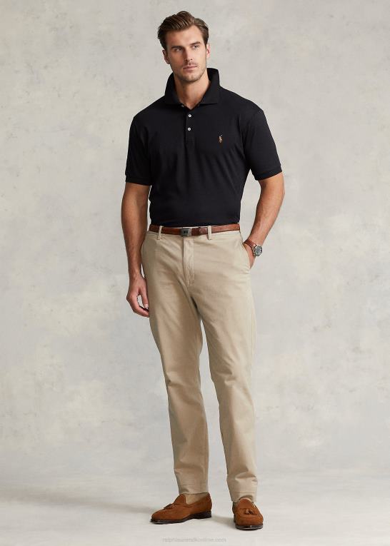 sort Mænd Ralph Lauren blød poloshirt i bomuld Z426B1534