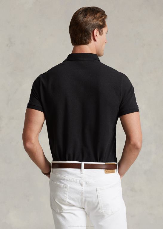 sort Mænd Ralph Lauren brugerdefineret slank pasform stor pony mesh poloshirt Z426B849