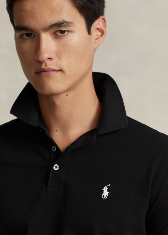 sort Mænd Ralph Lauren brugerdefineret slim fit poloshirt i stretch mesh Z426B525