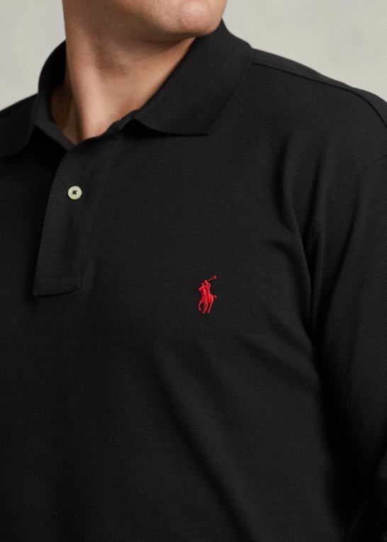sort Mænd Ralph Lauren mesh langærmet poloshirt Z426B1872