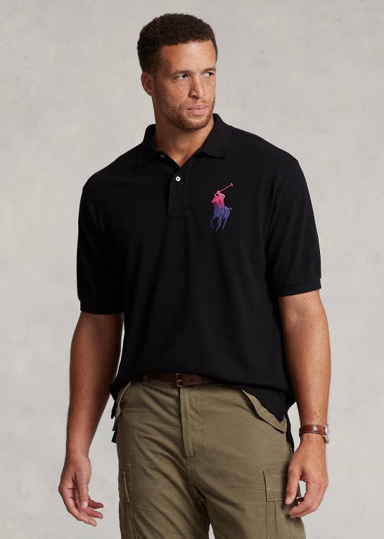 sort Mænd Ralph Lauren ombre big pony mesh poloshirt Z426B1803