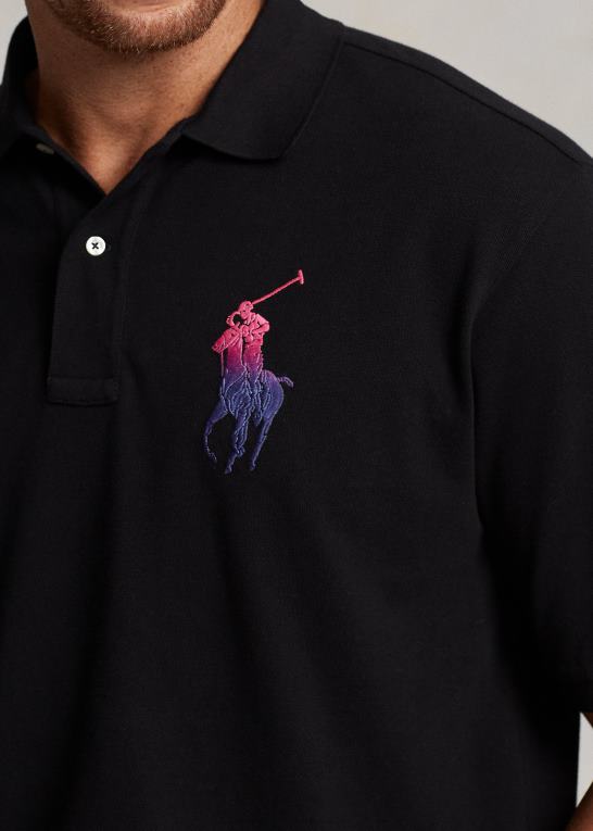 sort Mænd Ralph Lauren ombre big pony mesh poloshirt Z426B1803