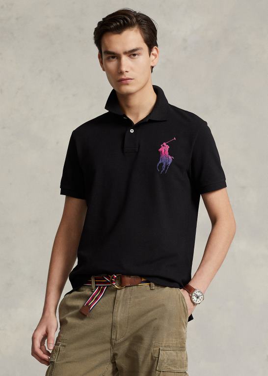 sort Mænd Ralph Lauren stor pony mesh poloshirt - alle passer Z426B565