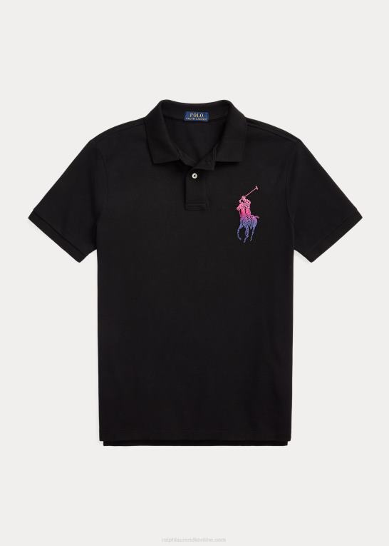 sort Mænd Ralph Lauren stor pony mesh poloshirt - alle passer Z426B565