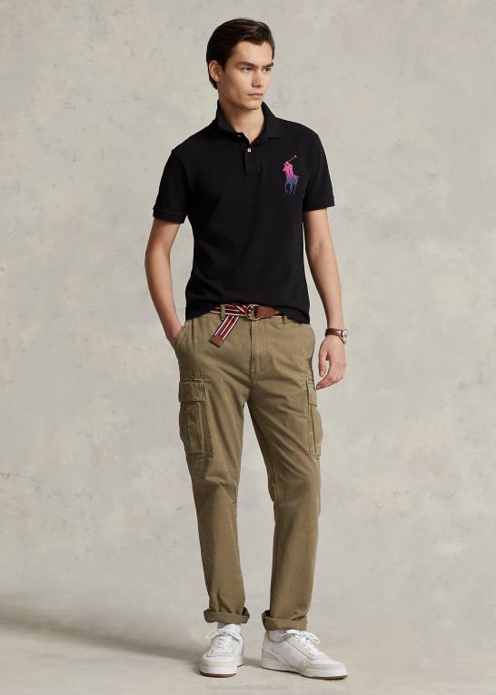sort Mænd Ralph Lauren stor pony mesh poloshirt - alle passer Z426B565