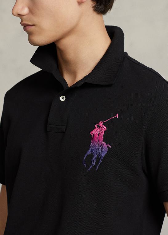 sort Mænd Ralph Lauren stor pony mesh poloshirt - alle passer Z426B565