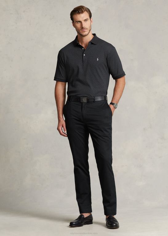 sort lyng Mænd Ralph Lauren monogram blød bomuld poloshirt Z426B1321