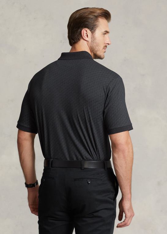 sort lyng Mænd Ralph Lauren monogram blød bomuld poloshirt Z426B1321