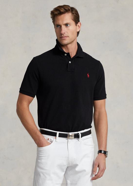 sort/rød Mænd Ralph Lauren slim fit mesh poloshirt Z426B4