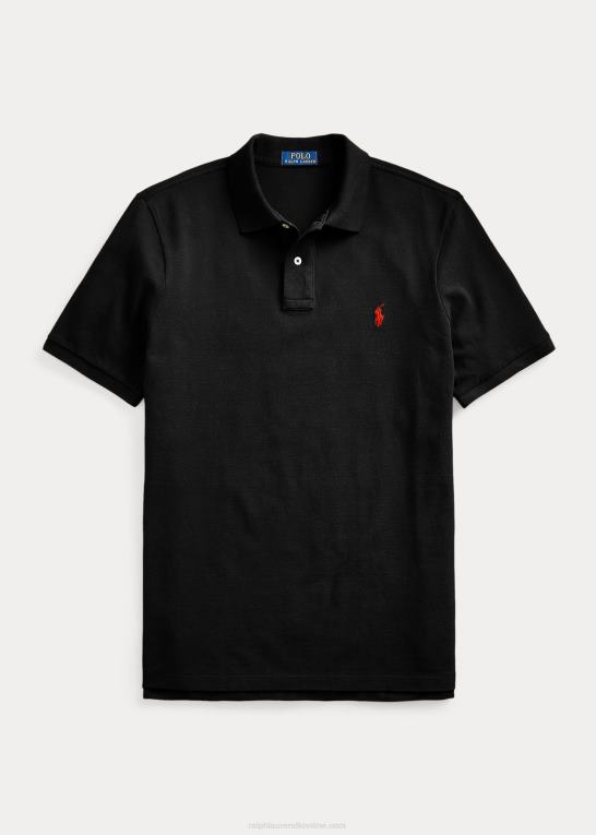 sort/rød Mænd Ralph Lauren slim fit mesh poloshirt Z426B4