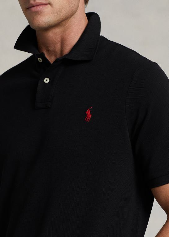 sort/rød Mænd Ralph Lauren slim fit mesh poloshirt Z426B4