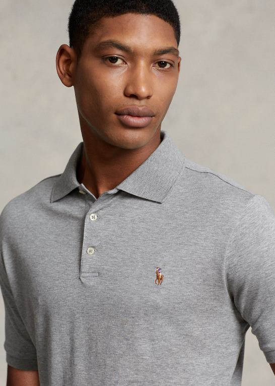 stållyng Mænd Ralph Lauren blød bomulds poloshirt - alle passer Z426B194