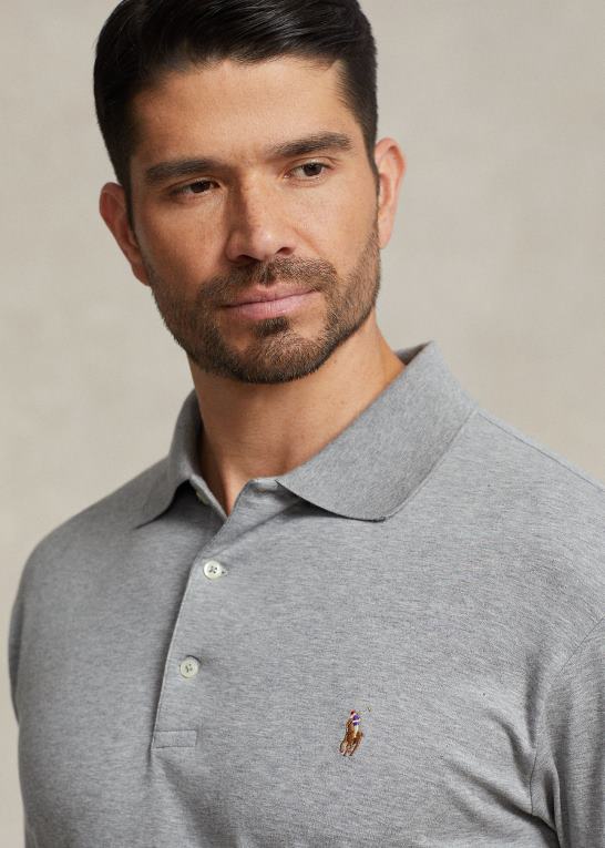 stållyng Mænd Ralph Lauren blød poloshirt i bomuld Z426B1533