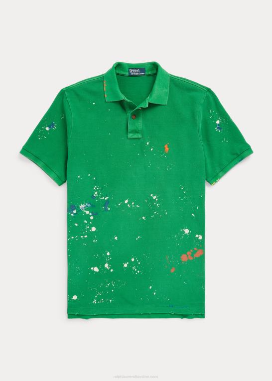 stilk Mænd Ralph Lauren klassisk pasform distressed mesh poloshirt Z426B1181
