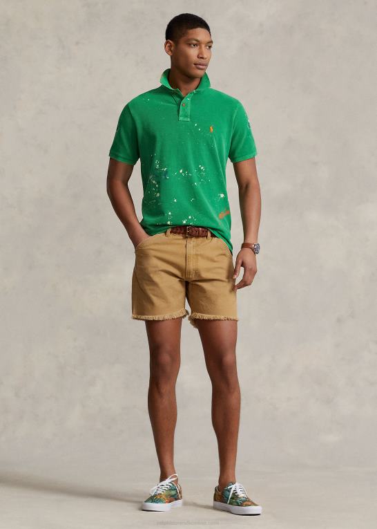 stilk Mænd Ralph Lauren klassisk pasform distressed mesh poloshirt Z426B1181