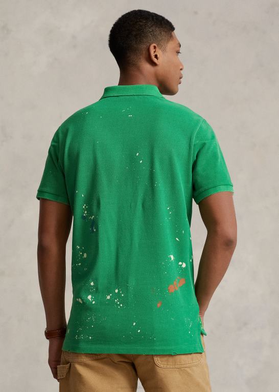 stilk Mænd Ralph Lauren klassisk pasform distressed mesh poloshirt Z426B1181