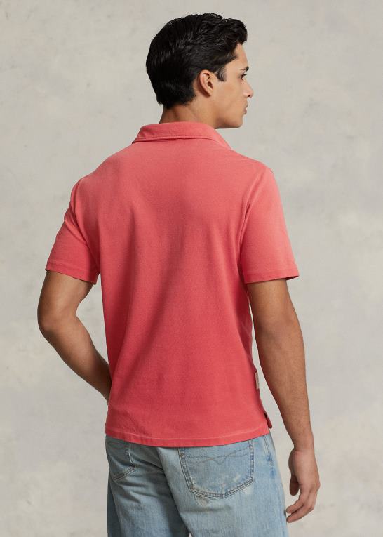 stolpe rød Mænd Ralph Lauren klassisk pasform mesh-lomme poloshirt Z426B8486