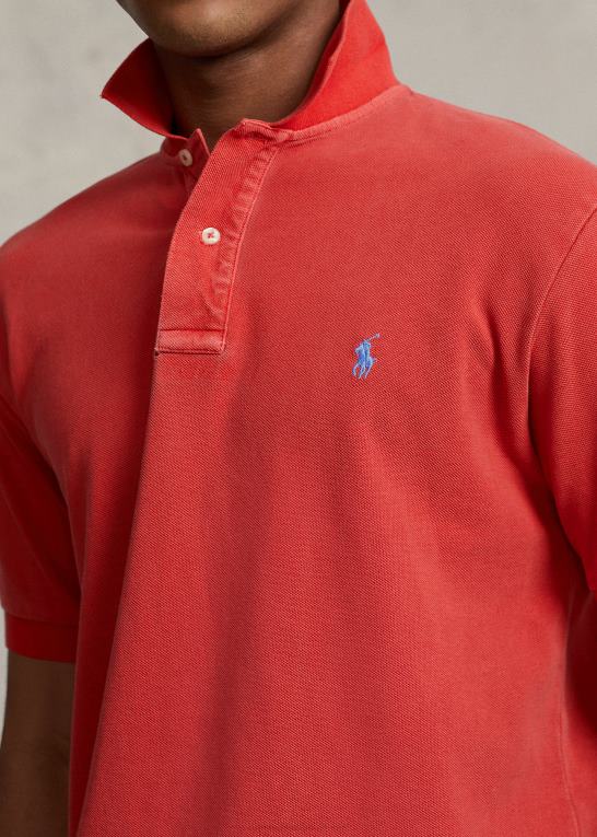 stolpe rød Mænd Ralph Lauren original pasform mesh poloshirt Z426B875