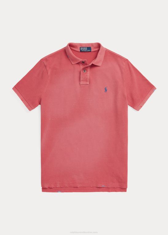 styrbord rød Mænd Ralph Lauren poloshirt i klassisk pasform i mesh Z426B1097