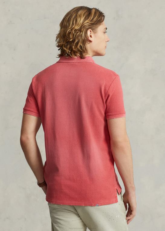 styrbord rød Mænd Ralph Lauren poloshirt i klassisk pasform i mesh Z426B1097