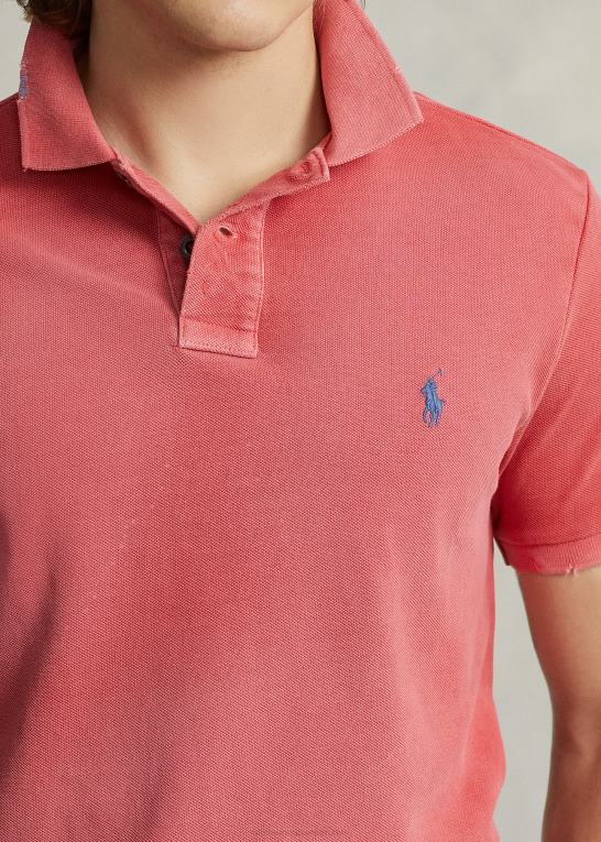 styrbord rød Mænd Ralph Lauren poloshirt i klassisk pasform i mesh Z426B1097