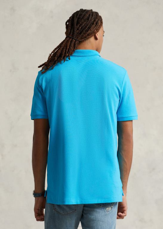vig blå/orange Mænd Ralph Lauren slim fit mesh mode poloshirt Z426B16