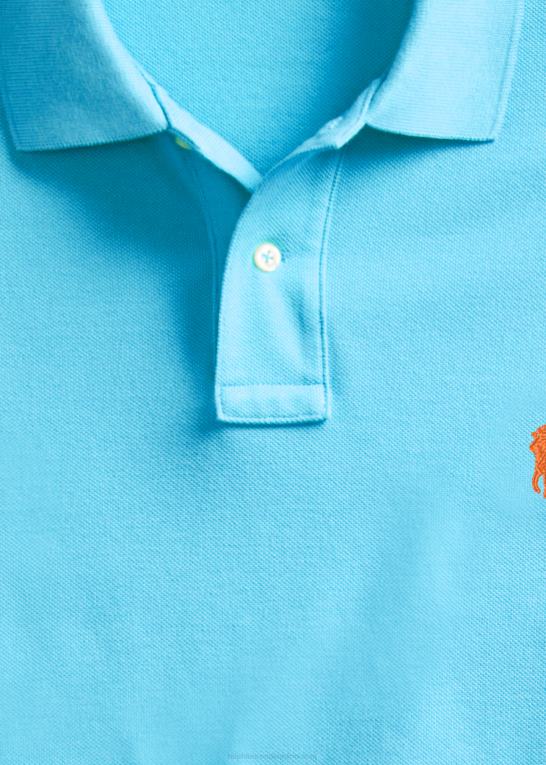 vig blå/orange Mænd Ralph Lauren slim fit mesh mode poloshirt Z426B16
